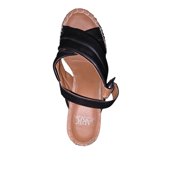 Women Open Toe Franco Sarto Black Wedge Sandals Size 8 - Picture 5 of 9